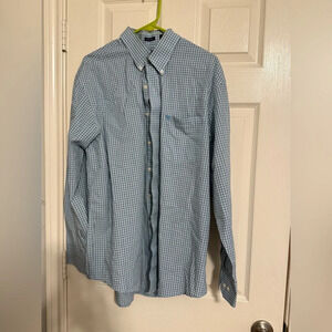 Izod men’s size large blue button up shirt